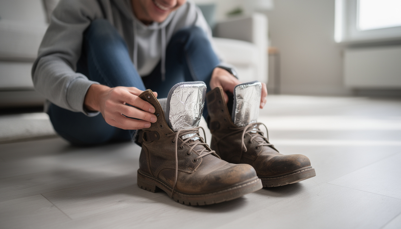 Der Alufolien-Trick: So isolieren Sie Ihre Winterstiefel von innen.