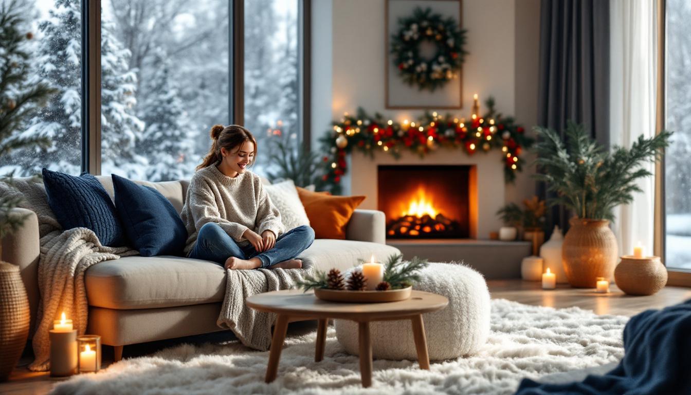 Wohnzimmer winterfest dekorieren